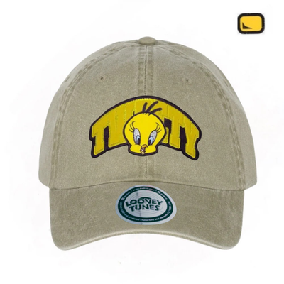 Gorra Looney Tunes Tweety Beige  Tipo Deslavada