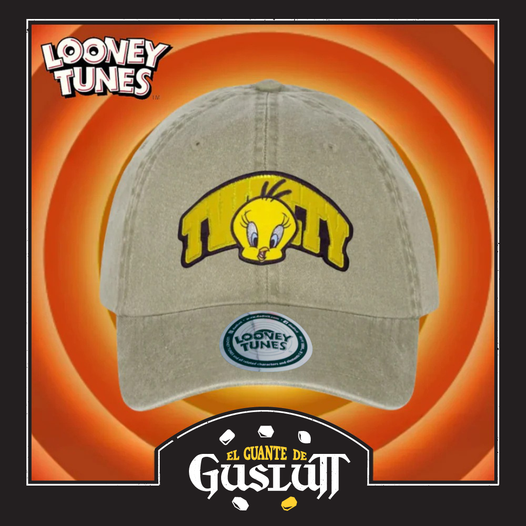 Gorra Looney Tunes Tweety Beige  Tipo Deslavada