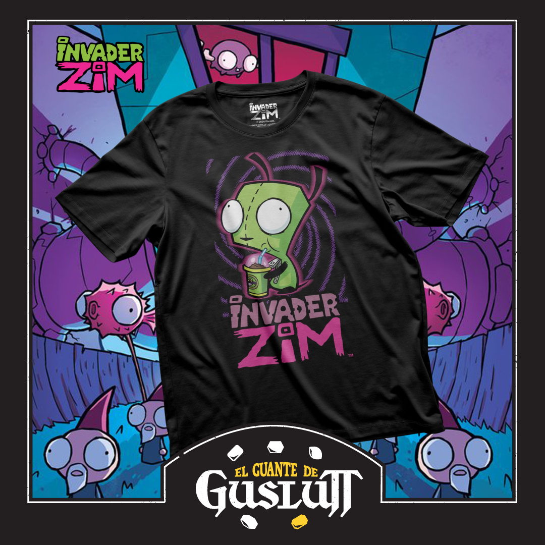 Playera Nickelodeon Invasor Zim G.I.R. Negra