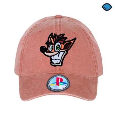 Gorra PlayStation Crash Bandicoot Naranja Tipo Deslavada