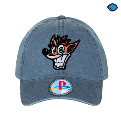 Gorra PlayStation Crash Bandicoot Azul Tipo Deslavada
