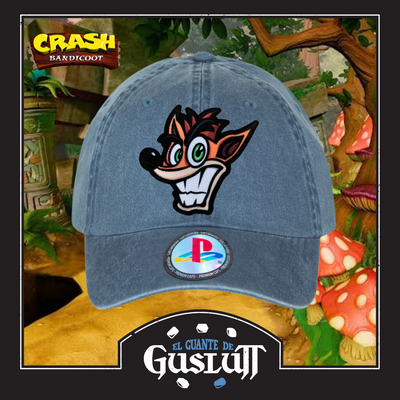 Gorra PlayStation Crash Bandicoot Azul Tipo Deslavada
