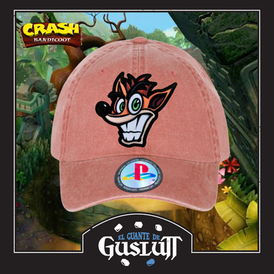 Gorra PlayStation Crash Bandicoot Naranja Tipo Deslavada
