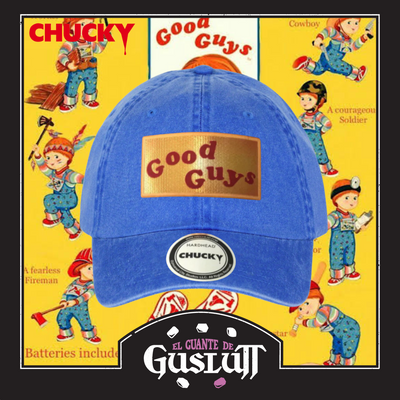 Gorra Chucky Good Guys Logo Azul Royal Tipo Deslavada
