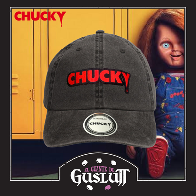 Gorra Chucky Logo Clásico Gris Tipo Deslavada