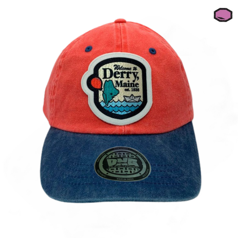 Gorra IT “Welcome to Derry” Coral-Azul Vintage