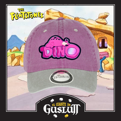 Gorra Los Picapiedra Dino Uva/Beige Tipo Deslavada