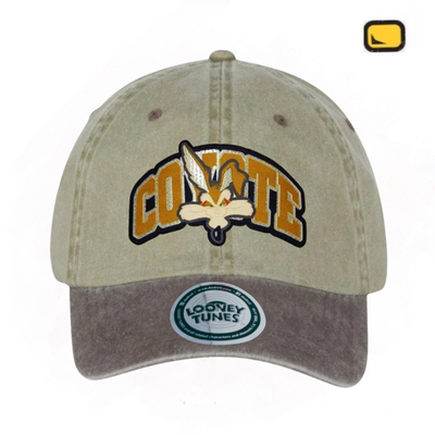 Gorra Looney Tunes Wile E. Coyote Beige/Café Tipo Deslavada
