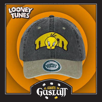Gorra Looney Tunes Tweety Gris/Beige Tipo Deslavada