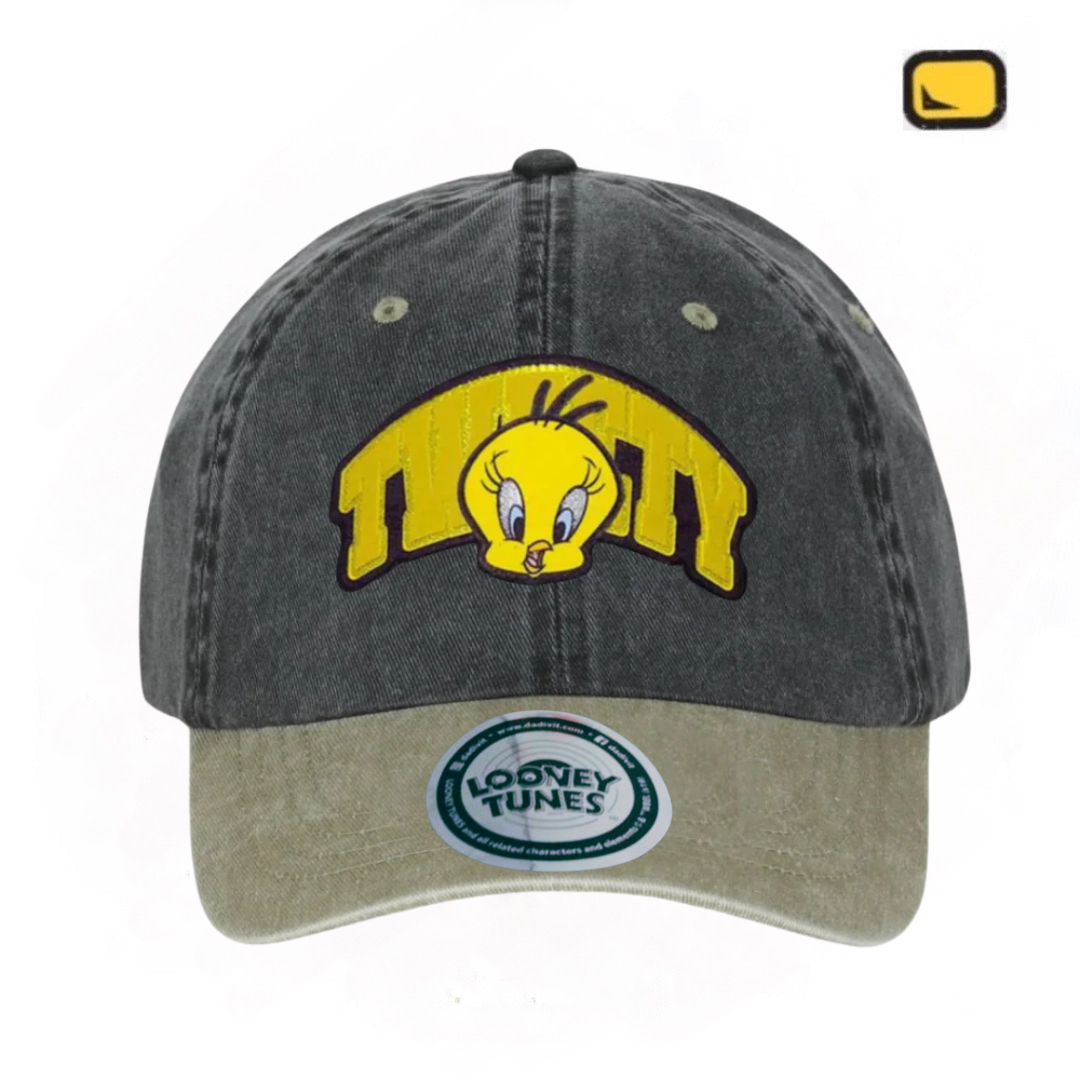 Gorra Looney Tunes “Tweety” Gris-Beige Vintage