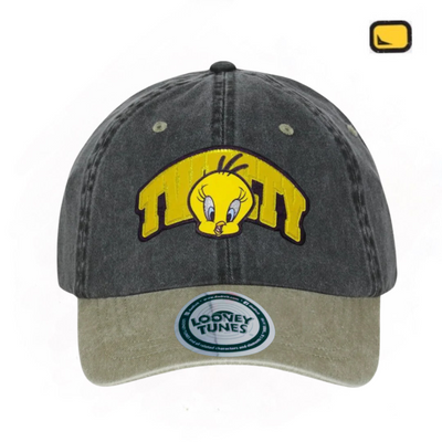 Gorra Looney Tunes Tweety Gris/Beige Tipo Deslavada