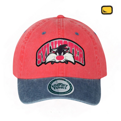 Gorra Looney Tunes Sylvester Cat Roja/Azul Tipo Deslavada