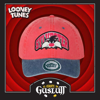 Gorra Looney Tunes Sylvester Cat Roja/Azul Tipo Deslavada