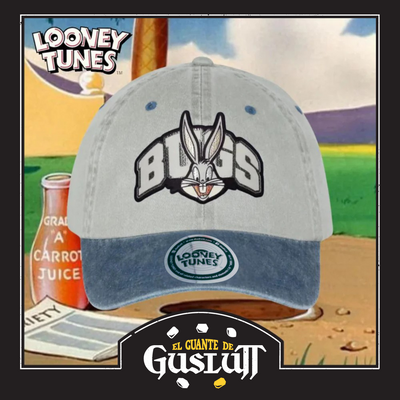 Gorra Looney Tunes Bugs Bunny Beige/Azul Tipo Deslavada
