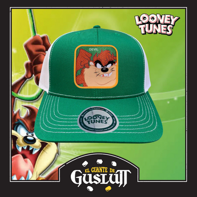 Gorra Looney Tunes Taz Verde/Blanca Tipo Trucker Premium
