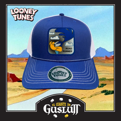 Gorra Looney Tunes Beep-Beep Road Runner Azul/Blanca Tipo Trucker Premium