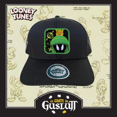 Gorra Looney Tunes Marvin The Martian Negra Tipo Trucker Premium