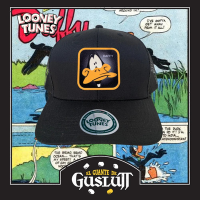 Gorra Looney Tunes Daffy Duck Negra Tipo Trucker Premium