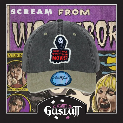 Gorra Scream “Scary Movie” Gris-Beige Vintage