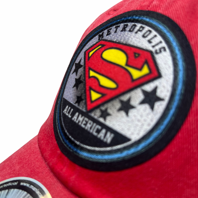 Gorra DC Comics Superman Metropolis All American Roja Tipo Deslavada