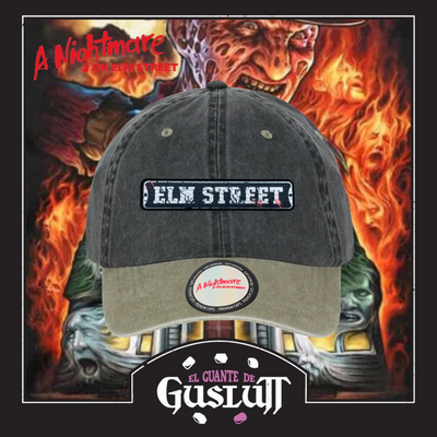 Gorra A Nightmare on Elm Street Street Sign Gris/Beige Tipo Deslavada