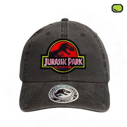 Gorra Jurassic Park Logo Clásico Rojo Tipo Deslavada