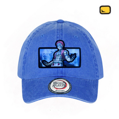 Gorra Demon Slayer: Kimetsu No Yaiba Luna Superior #3 Akaza Azul Royal Tipo Deslavada