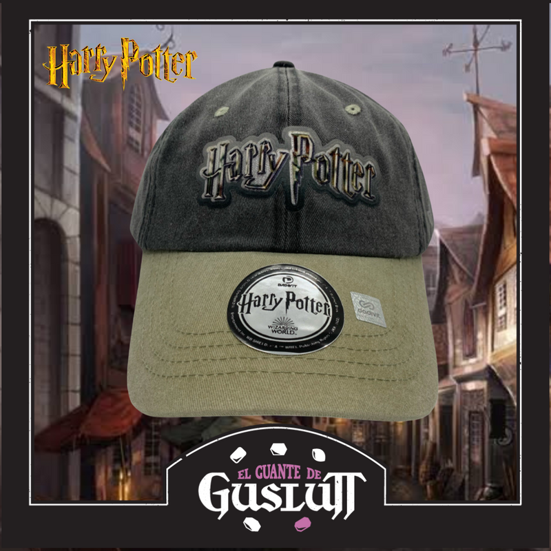 Gorra Harry Potter Logo Gris-Beige Vintage