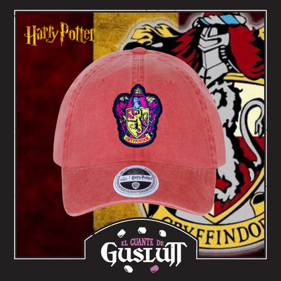 Gorra Harry Potter Emblema Gryffindor Roja Tipo Deslavada