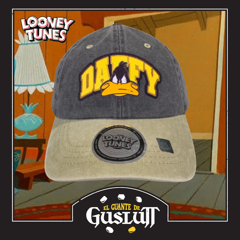 Gorra Looney Tunes Daffy Duck Gris-Beige Vintage