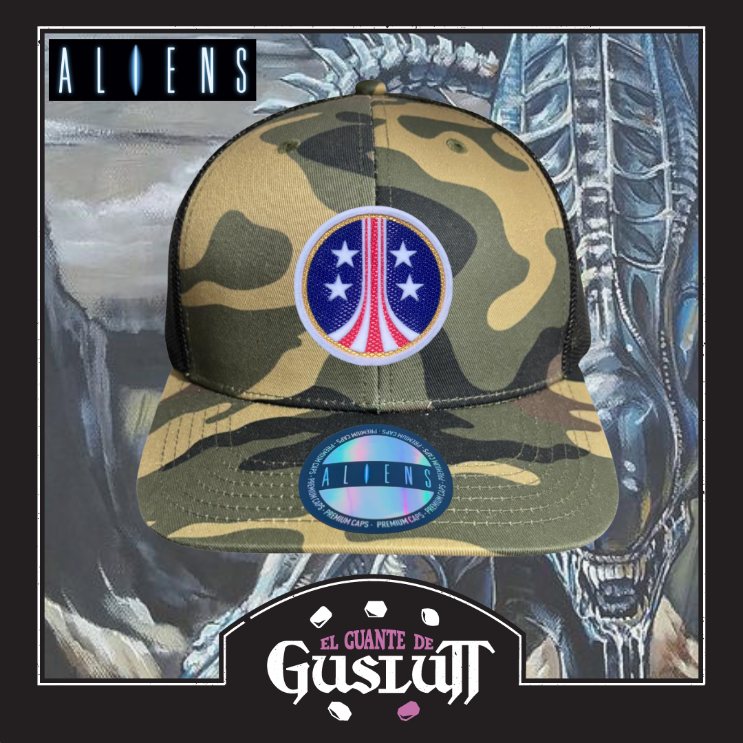 Gorra Aliens USCM Logo Camo Tipo Trucker Premium