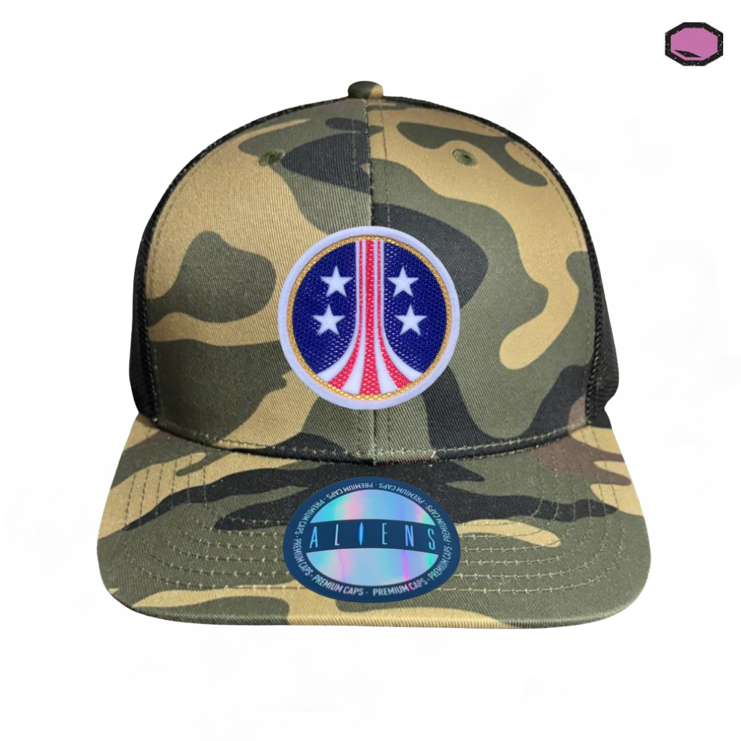 Gorra Aliens USCM Logo Camo Tipo Trucker Premium