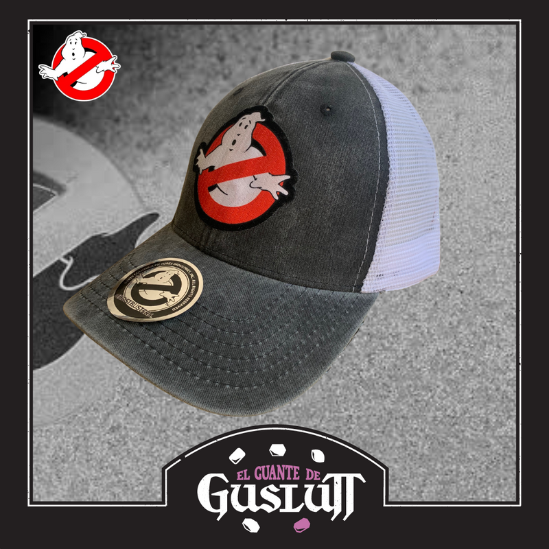 Gorra Ghostbusters Logo Gris-Blanco Trucker
