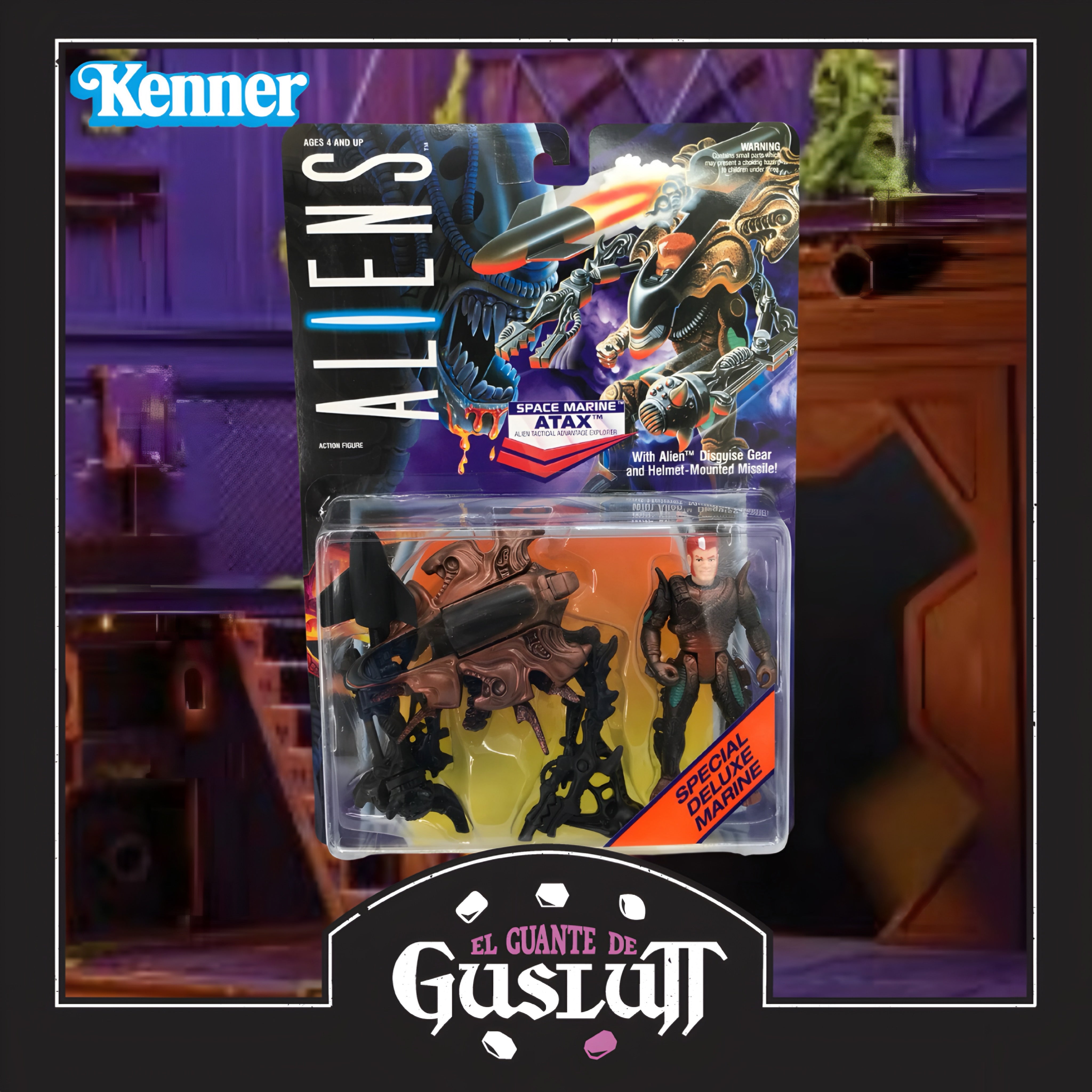 Figura Retro Kenner Aliens Space Marine ATAX con acción de ataque