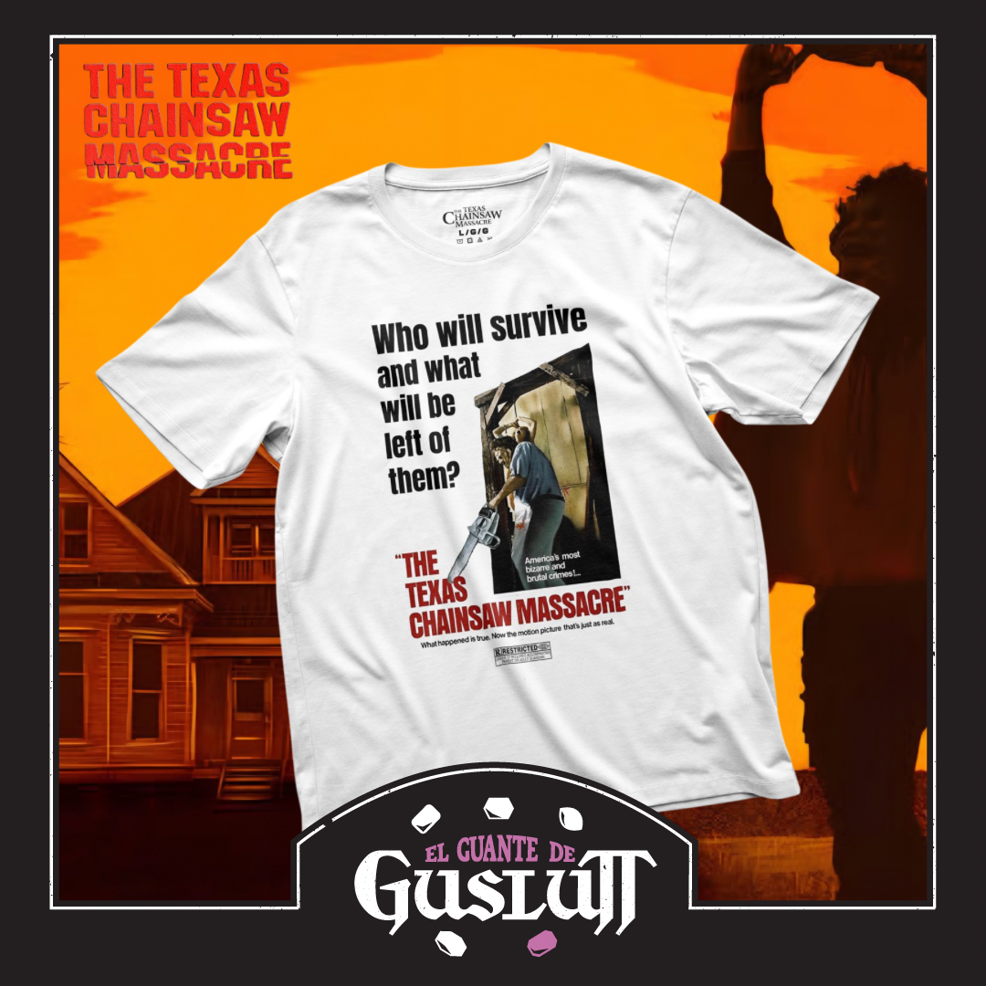 Playera The Texas Chainsaw Massacre Póster Clásico Blanca