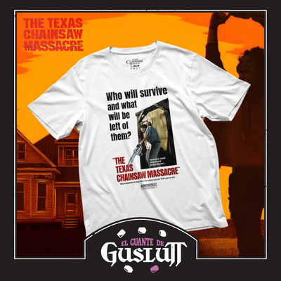 Playera The Texas Chainsaw Massacre Póster Clásico Blanca