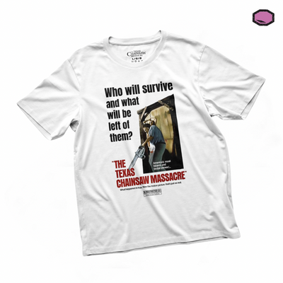 Playera The Texas Chainsaw Massacre Póster Clásico Blanca