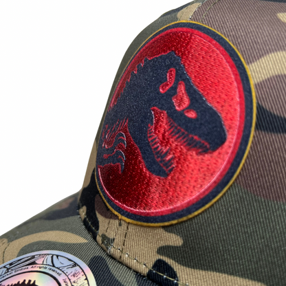 Gorra Jurassic Park A New Era Logo Camo Tipo Trucker Premium