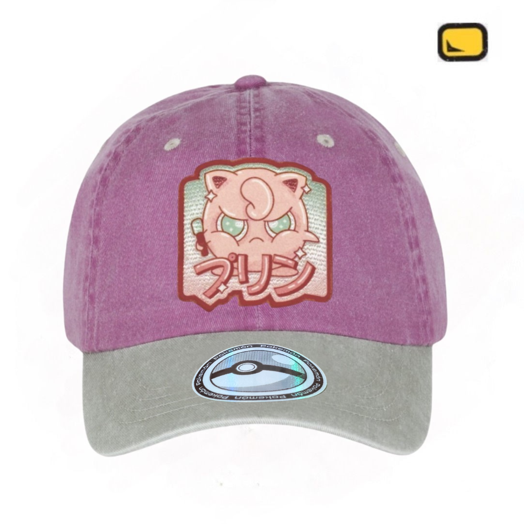 Gorra Pokémon Mad Jigglypuff Uva/Beige Tipo Deslavada