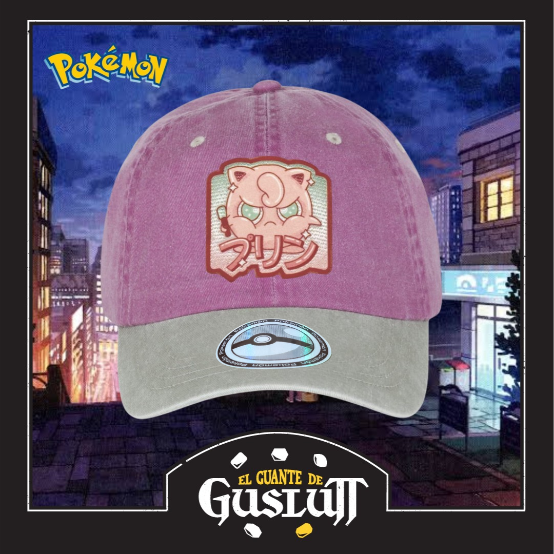 Gorra Pokémon Mad Jigglypuff Uva/Beige Tipo Deslavada