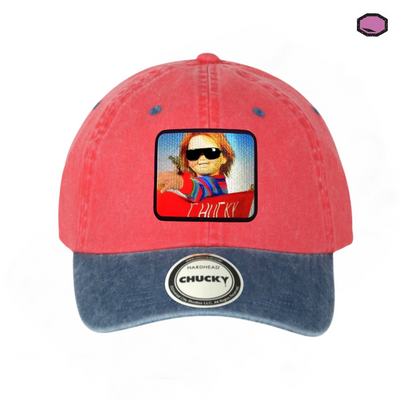 Gorra Chucky Director Roja/Azul Tipo Deslavada