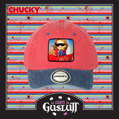 Gorra Chucky Director Roja/Azul Tipo Deslavada