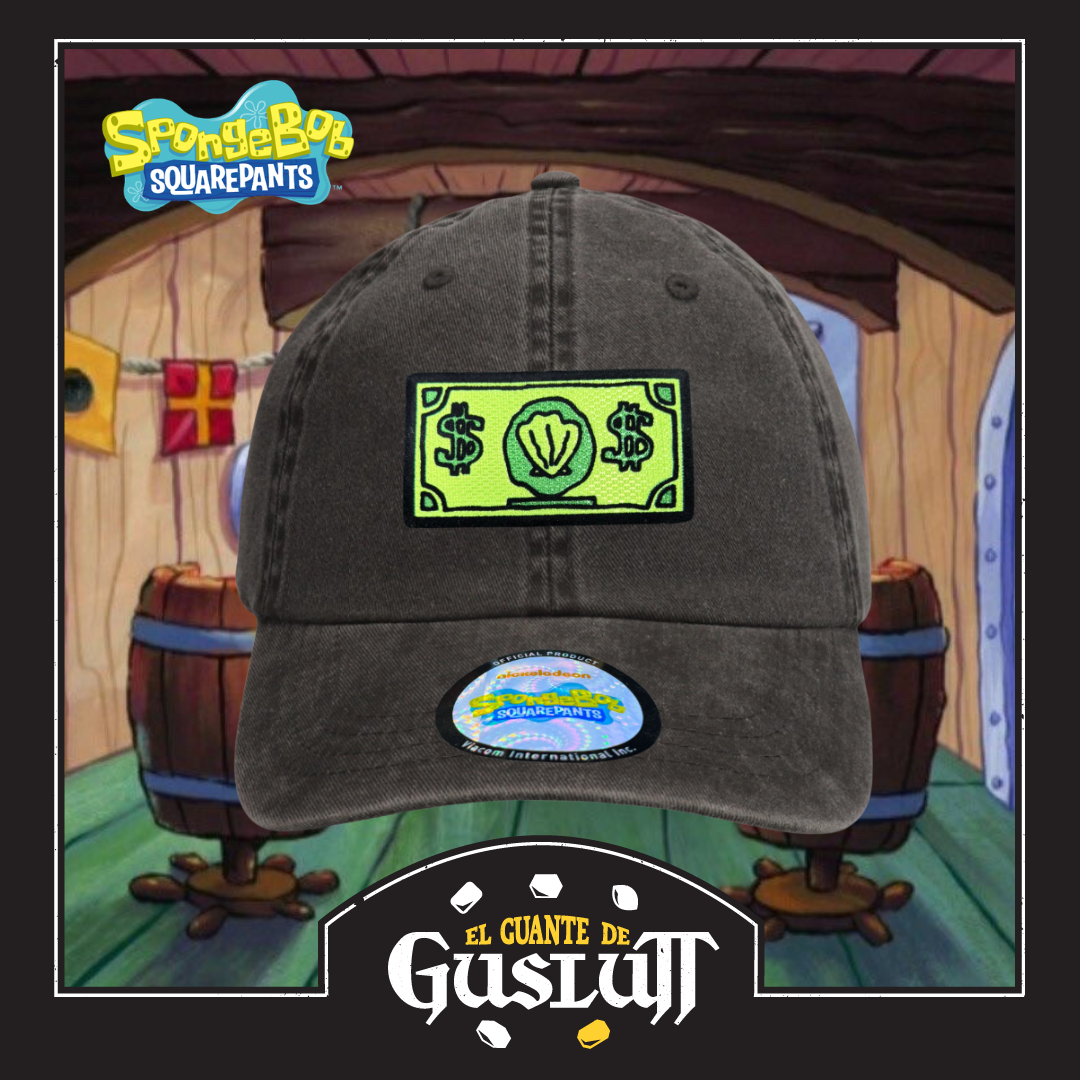 Gorra Nickelodeon Dólar Don Cangrejo Gris Tipo Deslavada