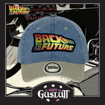 Gorra Back to the Future Logo Clásico Azul/Beige Tipo Deslavada