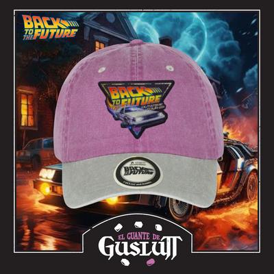 Gorra Back to the Future Outatime Tour 85 Uva/Beige Tipo Deslavada