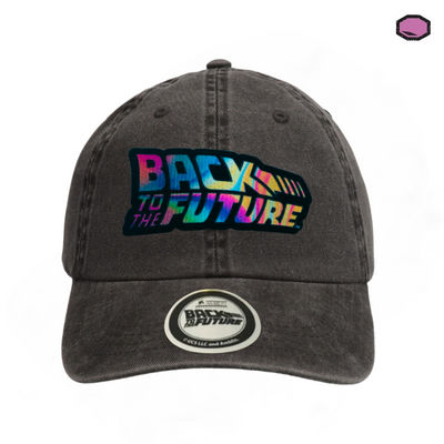 Gorra Back to the Future Logo Clásico Tornasol Gris Tipo Deslavada