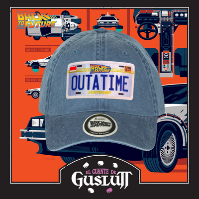Gorra Back to the Future Outatime Azul Tipo Deslavada
