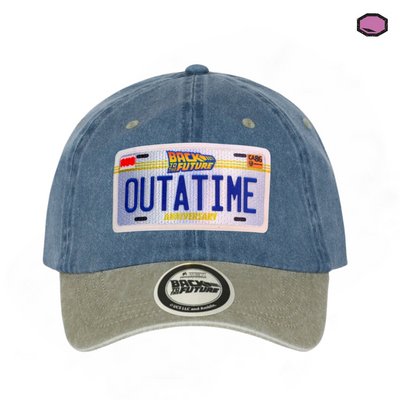 Gorra Back to the Future Outatime Azul/Beige Tipo Deslavada