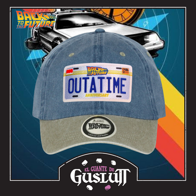 Gorra Back to the Future Outatime Azul/Beige Tipo Deslavada