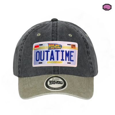 Gorra Back to the Future Outatime Gris/Beige Tipo Deslavada